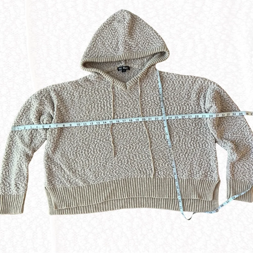 Say What? Textured Knit Sweater in Cream - Picture 3 of 3